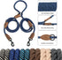 Mile High Life Dual Dog Leash, 360 Swivel No Tangle Walking Leash, Hands Free Leash for Two Dogs (Blue, 8FT)