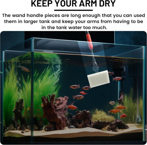 7 1 Aquarium Glass Cleaner, in Algae Remover for Fish Tank, Aquarium Cleaning Kit with Long Handle, Aquarium Net, Algae