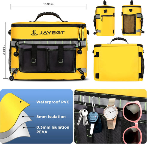 Kayak Cooler Behind Seat, Waterproof Bag Compatible with Lawn-Chair Seat, Portable Ice Chest for Fishing, Beach, Travel
