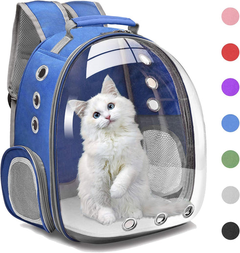 Henkelion Cat Backpack Carrier, Space Capsule for Small Medium Dogs and Cats, Navy Blue Airline Approved