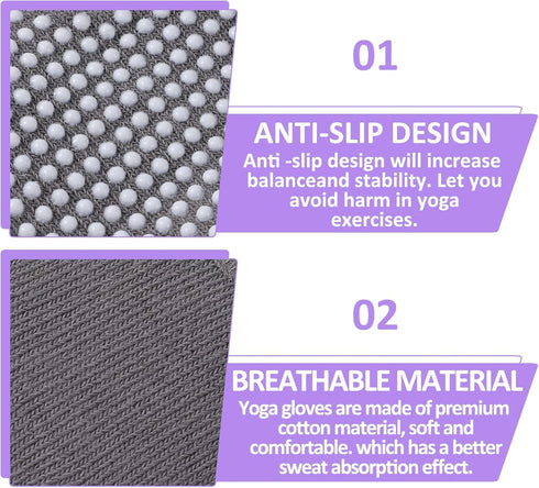 Alrhso 2 Fingerless Non Slip Gym Gloves for Women Pairs Silicone Non Slip Pilates Gloves for Yoga Fitness Sports Gym