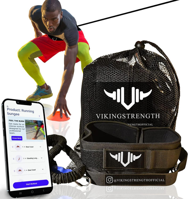 Vikingstrength 360° Resistance Running Training Bungee Band for Speed, Agility, and Strength - Gym Equipment