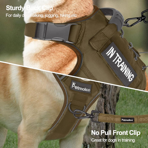 Petmolico Tactical Dog Harness with Leash, No Pull Harness for Medium Dogs, Hiking Training Military Service with