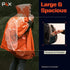 PREPARED4X Emergency Poncho and Mylar Blanket Liner, Waterproof Wind-Resistant Outdoor Rain Poncho