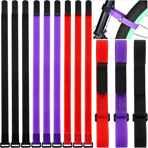 HESTYA 12 Pieces Adjustable Bike Rack Straps, 26 Inches Wheel Stabilizer Bicycle Accessories for Transporting