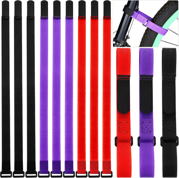 HESTYA 12 Pieces Adjustable Bike Rack Straps, 26 Inches Wheel Stabilizer Bicycle Accessories for Transporting