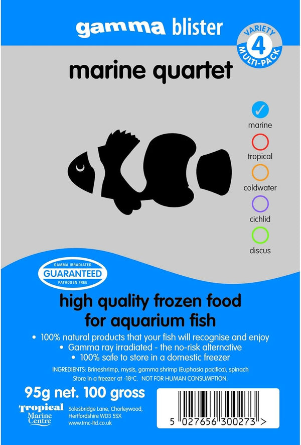 Gamma Tropical Marine Centre Frozen Food Marine Quintet Blister Pack Fish Food, 570