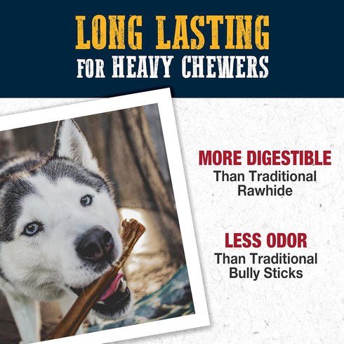 Cadet Bully Hide Sticks for Large Dogs – All-Natural Beef Pizzle, Low Fat, High Protein, 8 Count, Grain & Rawhide-Free