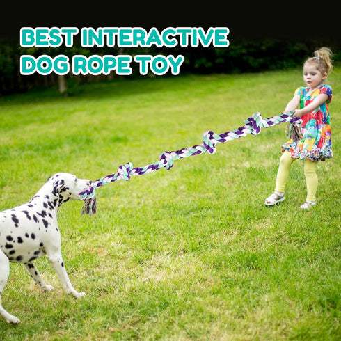 Dog Rope Toys for Large Dogs - 42In 6 Knots Indestructible Rope Toy for Aggressive Chewers, Heavy Duty