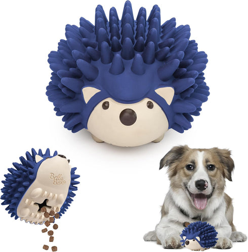 Bella Boo Pets Interactive Dog Toy - Freddy The Hedgehog Blue Treat Ball + Food Dispensing Slow Feeder Puzzle
