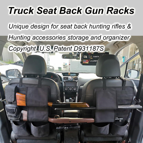 Automotive Gun Racks Vehicle Seat Back Holder for Hunting Accessories, Rifle Gun Storage Organizer, Deer/Duck Hunting