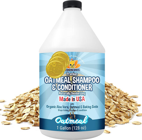 Bodhi Dog Oatmeal Shampoo & Conditioner, Naturally Deodorize Dogs, Cats & Pets, Soothes Dry, Itchy Skin, 1 Gallon