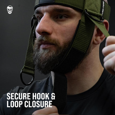 Gymreapers Neck Harness for Neck Strength, Reduce Pain - Neck Trainer with 29” Heavy Duty Chain & Adjustable Strap