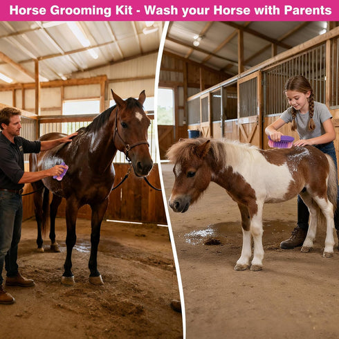 Set Set Horse Grooming Kit, Horse Brushes for Grooming Supplies with Organizer Bag, Horses Tack Brush for Effective