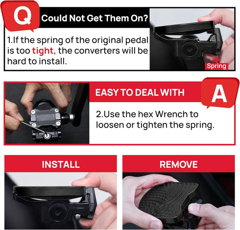 Pedals for Regular Shoes Compatible with Peloton Bike & Bike Plus, Extra Large Fit Replacement Pedals Adapter