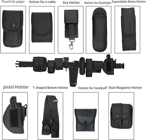 10 1 Set in Police Utility Belt Tactical Security Guard Duty Belt Versatile Military Modular Equipment System Molded