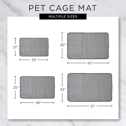 Bone Dry Striped Pet Cage Mat, XX-Large - 30 x 45 inches, Gray