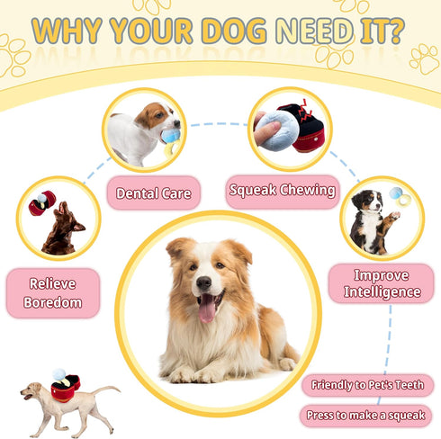 Valentines Dog Wedding Toy Engagement Plush Ring Box for Dog Birthday Gifts, Funny Plush Toys Squeaky Chew for Party