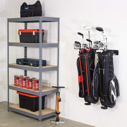StoreYourBoard BLAT 2 Bag Golf Rack, Garage & Home Storage Hooks, Mounted Hanging Organizer for Golf Bags & Accessories