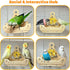 2 in1 Bird Perch Toy with Spinner Rattle Toys, Safe Cockatiel Toys Enrichment, Indoor Bird Cage Accessories Conure
