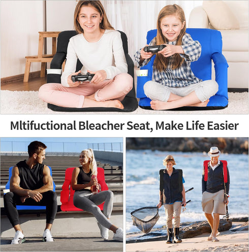 20.5"/ 25" LEMY Wide Adjustable Stadium Seat for Bleachers Portable Water Resistant Stadium Chair