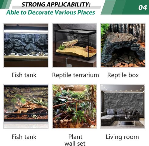 17.7x11.8in Rock Terrarium Background, 3D Reptile Tank Background Board, Decorative Panel for Fish Pet Silo