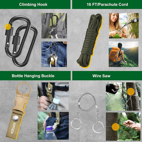 Gifts for Men Dad Husband, 27 in 1 Survival Kits Camping Accessories Tactical Gear for Outdoor Adventure