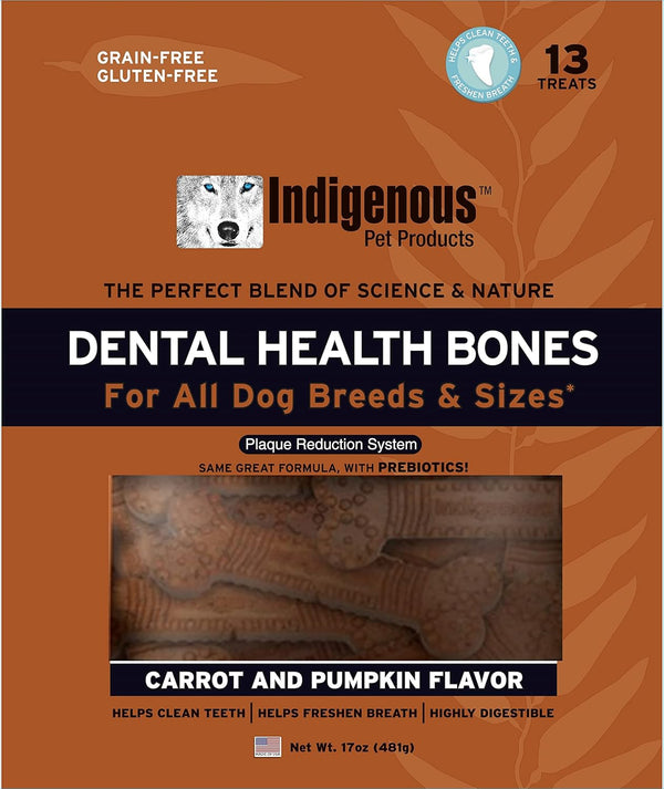 Indigenous Dental Health Bones - Carrot & Pumpkin Flavor, Large 17oz
