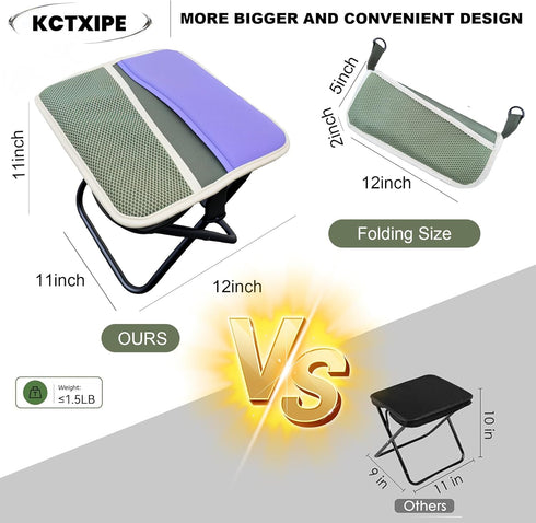 KCTXIPE Portable Stool with Shoulder Strap-Pocket Chair for Mountaineering,Picnic,Hiking and Fishing,Handbag Style