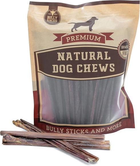 Bully Bunches All Natural 6 Inch Beef Jerky Sticks, Safe and Healthy Dog Treats for Light Chewers, 25 Pk