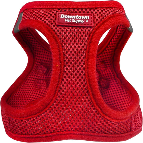 Downtown Pet Supply Step in Dog Harness for Small Dogs - No Pull, Medium, Red - Adjustable Harness with Padded Mesh