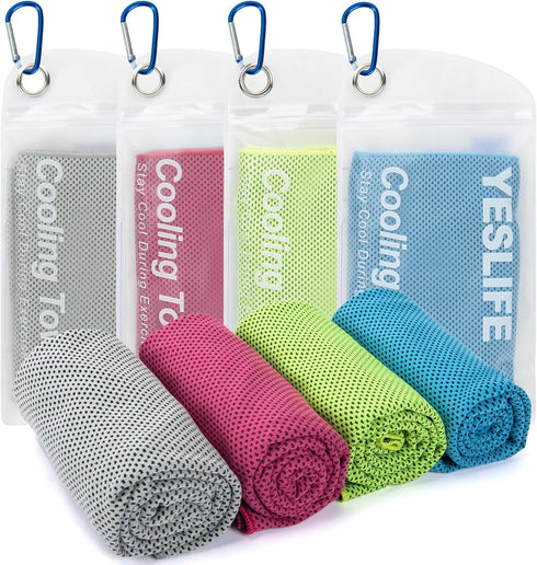 YESLIFE 4 Pack Cooling Towels 40"x12", Gym Towels for Men and Women,