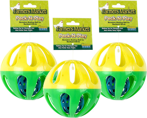 Ware Manufacturing Peck N Play Chicken Ball Toy (3 Balls)