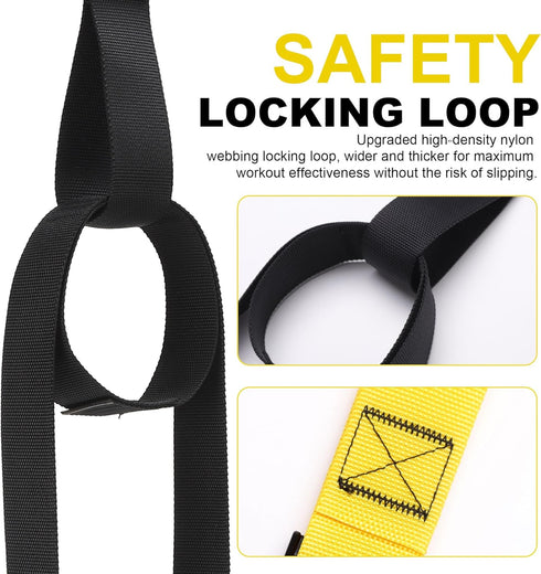 Home Resistance Training Kit, Full-Body Workout with Suspension Trainer Straps, Door Anchor, Handles, Carrying Bag