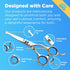 7 1 Set Equinox Dog Grooming Scissors & Deshedder - in Pet Grooming Scissors with undercoat brush - Curved Dog Scissors