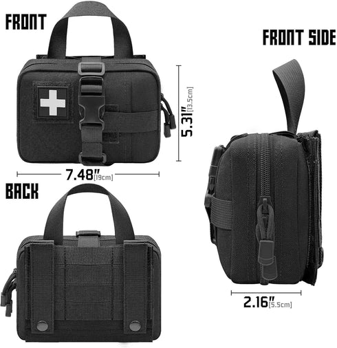 Upgrade Molle Rip Away Ifak Pouch, Tactical Small Belt First Aid Medical Utility EMT Pouch