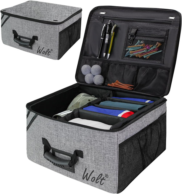 WOLT Golf Trunk Organizer, Collapsible & Foldable Waterproof Car Golf Locker with Separate Compartment