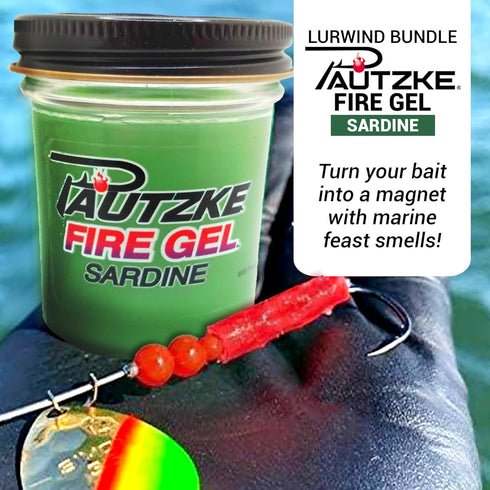 Fire Gel Bait Saltwater Bundle (Shrimp, Shad, Squid, Sardine), Irresistible Fishing Bait for Trout, Salmon, Crappie