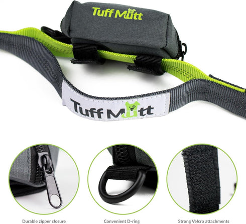 Tuff Mutt Dog Poop Bag Holder for Leash, Lightweight Dispenser for Pet Waste Bags, Easy Cleanup Accessory
