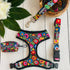Lucky Love Dog Collars, Vivid Floral Design for Large Female Dogs, Blackbird, Large
