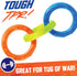 Nerf Dog 11.5in 3-Ring TPR Tug Toy in Blue, Green & Orange
