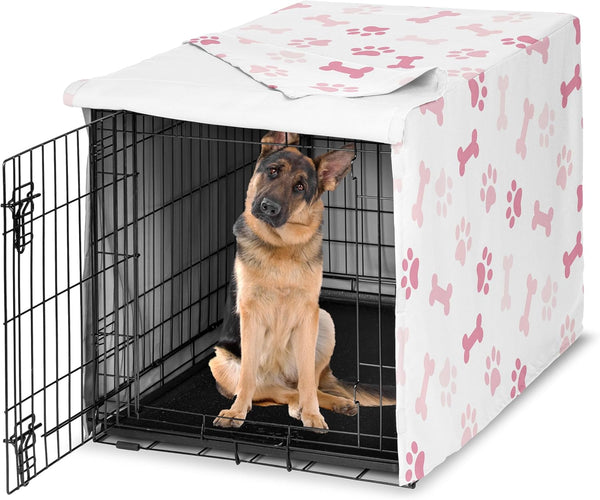 Sweet Jojo Designs 48in. Large Dog Crate Cover (Bones and Paw Prints)