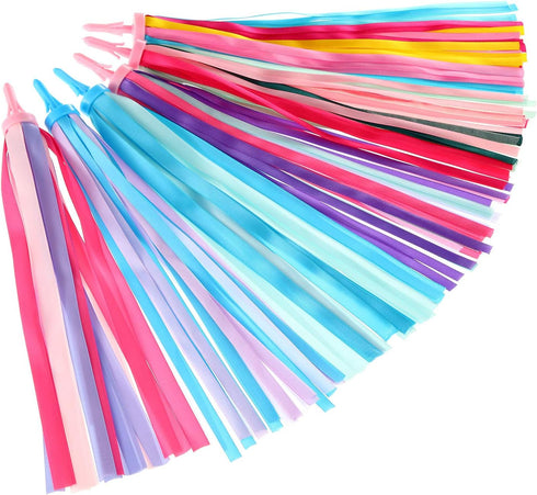 Zonon 6 Pairs Kid Bike Handlebar Streamers, Bicycle Tassel Ribbon Decoration for Boys and Girls