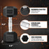 Yes4All Chrome Grip Encased Hex Dumbbells – Hand Weights With Anti-Slip 05-50 LBS Single by Yes4All