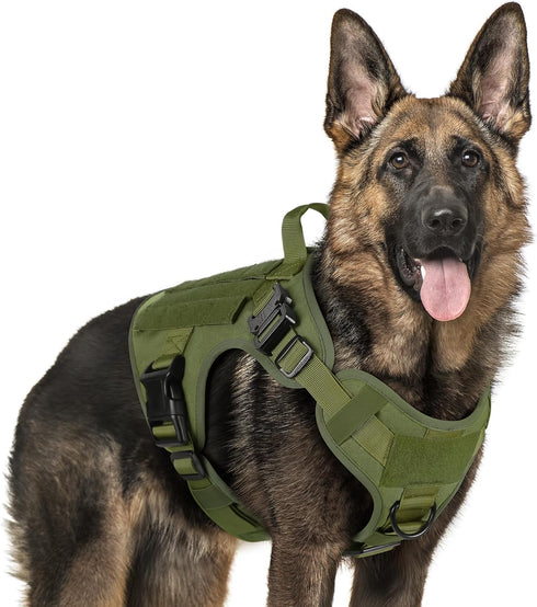 rabbitgoo Tactical Dog Harness for Large Dogs, Heavy Duty No-Pull Vest with Handle, Adjustable Military Harness for