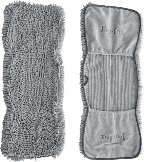 Absorbent Dog Towel, Microfiber Quick Drying Towel with Hand Pockets for Medium Large Dogs, 35 x 15 inches