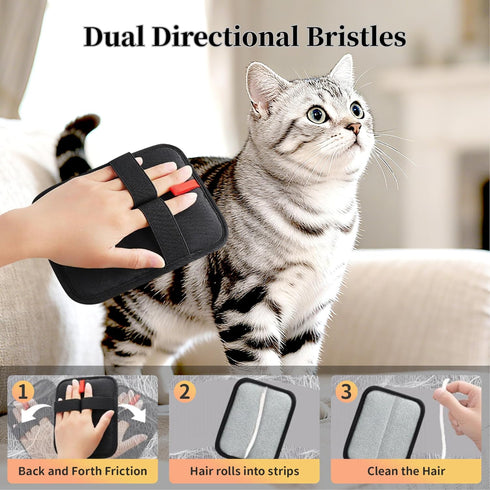 Tikaiui Seat1PCS Pet Hair Remover,Static Electricity Grooming Mitt Tool,Machine-Washable for Dog Cat Hair Effortless