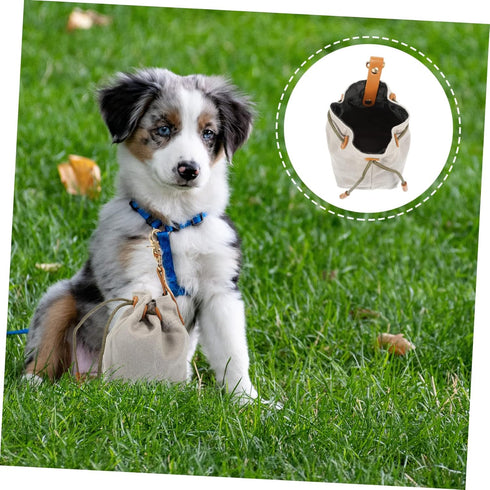 5pcs Mipcase Portable Dog Treat Pouch Lightweight Canvas Snack Bag Drawstring for Outdoor Training and Food Holder
