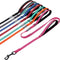 VIVAGLORY Traffic Handle Dog Leash, Two Padded Soft Handles, Strong Reflective & Metal Hook Training Lead