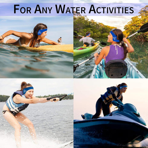 Water Gear Ear Wrap for Swimmers, Comfortable Fit, Prevents Ear Infections, Adult Blue